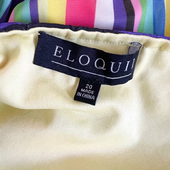 Eloquii | Colorful Striped Rainbow Strappy Cut Out Plus Size Halter Maxi Dress - Picture 9 of 11